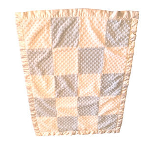 Child of Mine Carter's Baby Silky Satin Blanket 30" Blue White Patchwork